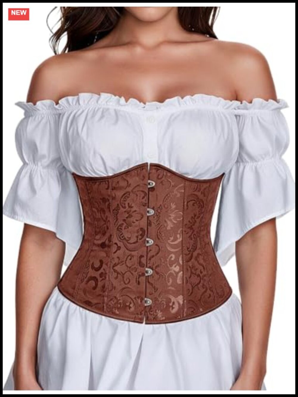 Underbust Corset Top Steel Bones Lace-Up Renaissance Costume